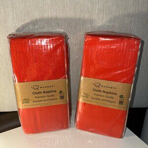 Set of 12, 18x18 Inches Red Cloth Napkins